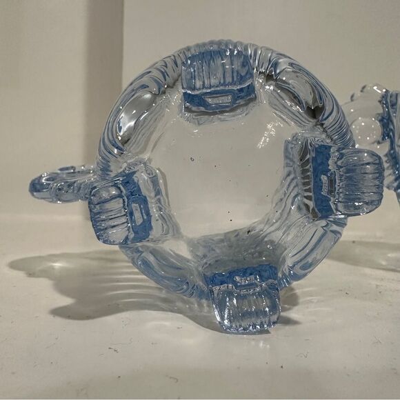 Vintage Blue Cambridge Glass Caprice Moonlight Blue Footed Sugar & Creamer 3” - Picture 4 of 11